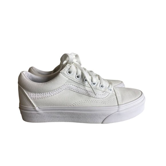 Vans Old Skool White Canvas Sneakers Womens Size 5.5 NEW - Picture 3 of 9